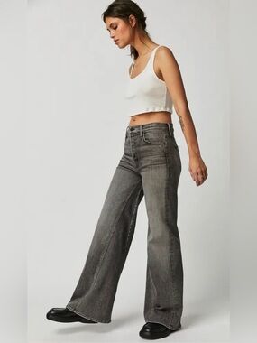 Mother NWT The Enchanter Sneak Wide Leg Wrong Train Place Jeans Women's Sz 26